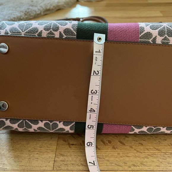 Kate Spade Medium Everything Tote Bag pink green w pouch - Picture 15 of 16